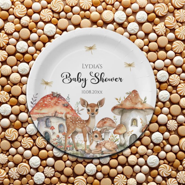Boho Woodland Forest Animals Baby Shower Paper Plate (Creator Uploaded)