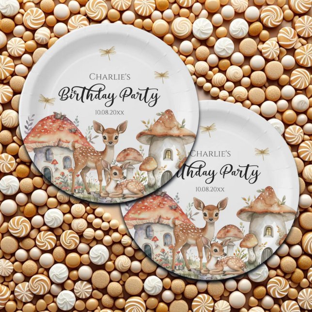 Boho Woodland Forest Animals Birthday Party Paper Plate (Creator Uploaded)