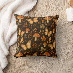 Boho Woodland Forest Mushrooms    Fall Colours Cushion