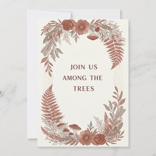 Boho Woodland Forest Wedding Invitation Card (Front)