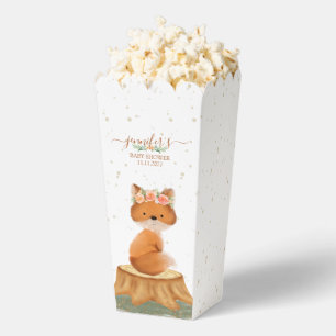 Boho Woodland Fox Baby Shower Floral Wreath Favour Box