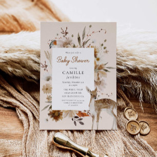 Boho Woodland Gender Neutral Baby Shower Invitation