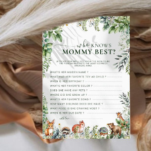 Boho Woodland Greenery Who Knows Mummy Best Game