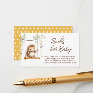 Boho Woodland Hedgehog Baby Shower Books For Baby Enclosure Card