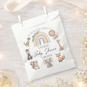 Boho Woodland Jungle Animals Baby Shower Favour Bags