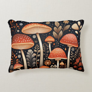 Boho Woodland mushroom pattern Decorative Cushion