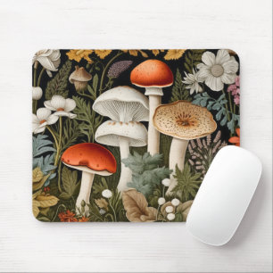 Boho Woodland Mushrooms Wildflower Garden Sports Mouse Mat