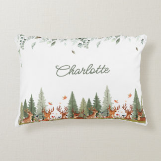 Boho Woodland Nursery Gift for Baby Boy or Girl Decorative Cushion