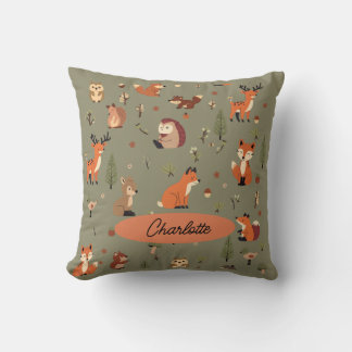 Boho Woodland Personalised Baby Cushion