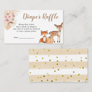 Boho Woodland Pumpkin Baby Shower Diaper Raffle Enclosure Card