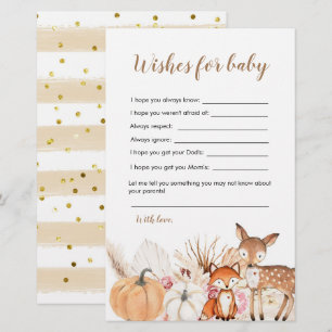 Boho Woodland Pumpkin Baby Shower Wishes For Baby