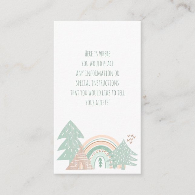 Boho Woodland Rainbow  Enclosure Card (Front)