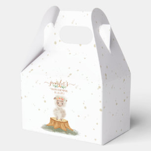 Boho Woodland SHEEP Baby Shower Floral Script Favour Box