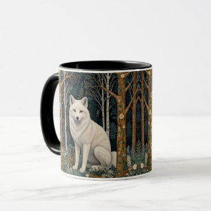 Boho woodland white fox mug