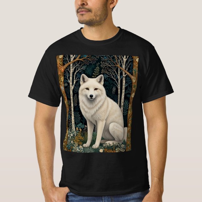 Boho woodland white fox T-Shirt (Front)