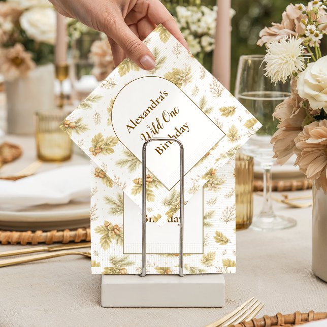 Boho Woodland Wild One Birthday Napkin (Creator Uploaded)