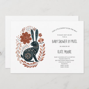 Boho Woodlands Rabbit Baby Shower By Mail Invitation
