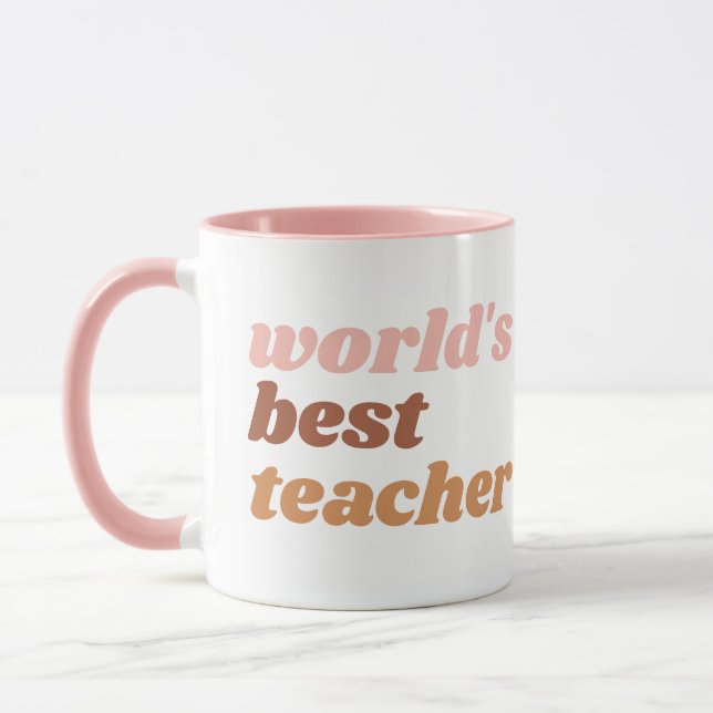 Boho World's Best Teacher Appreciation Mug (Left)