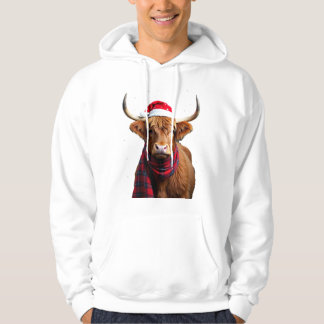 Boho Xmas Christmas Highland Cow T-Shirt (1) Hoodie