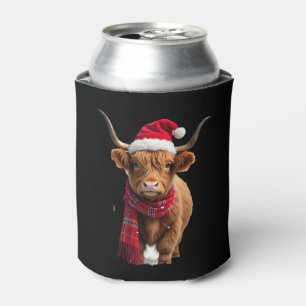 Boho Xmas Christmas Highland Cow T-Shirt (3) Can Cooler