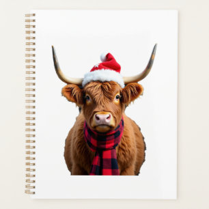 Boho Xmas Christmas Highland Cow T-Shirt (3) Planner