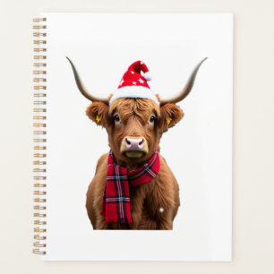 Boho Xmas Christmas Highland Cow T-Shirt (4) Planner