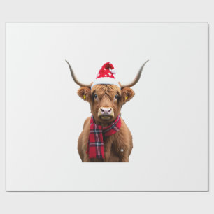 Boho Xmas Christmas Highland Cow T-Shirt (4) Wrapping Paper