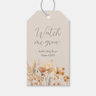 Boho Yellow Flower Favour Girl Baby Shower Gift Tags