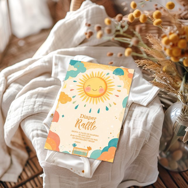 Boho Yellow Sunshine  Diapper Raffle Enclosure Card (Creator Uploaded)