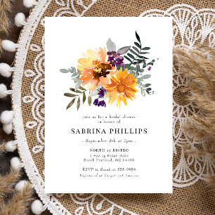 Boho Yellow Wildflower Bridal Shower Invitation