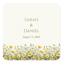 Boho Yellow Wildflowers, Olive Custom Names