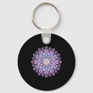Boho Yoga Art Spiritual Meditation Sacred Geometry Key Ring
