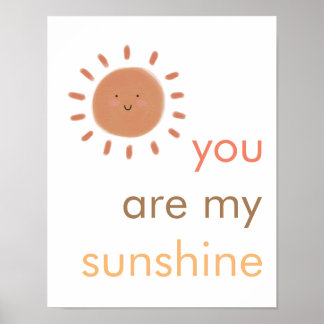 Boho “You are my sunshine” Smiley Sun Poster