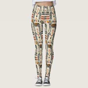 Boho Zebra Tribal Safari Pattern Leggings