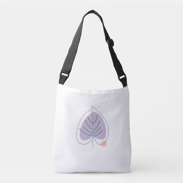 Boho Zen Little Lilac Leaf Crossbody Bag (Front)