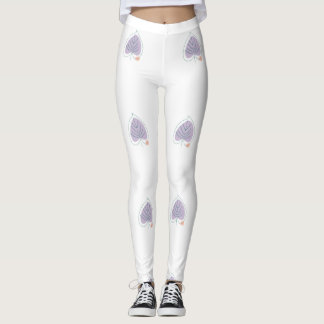 Boho Zen Little Lilac Leaf Leggings