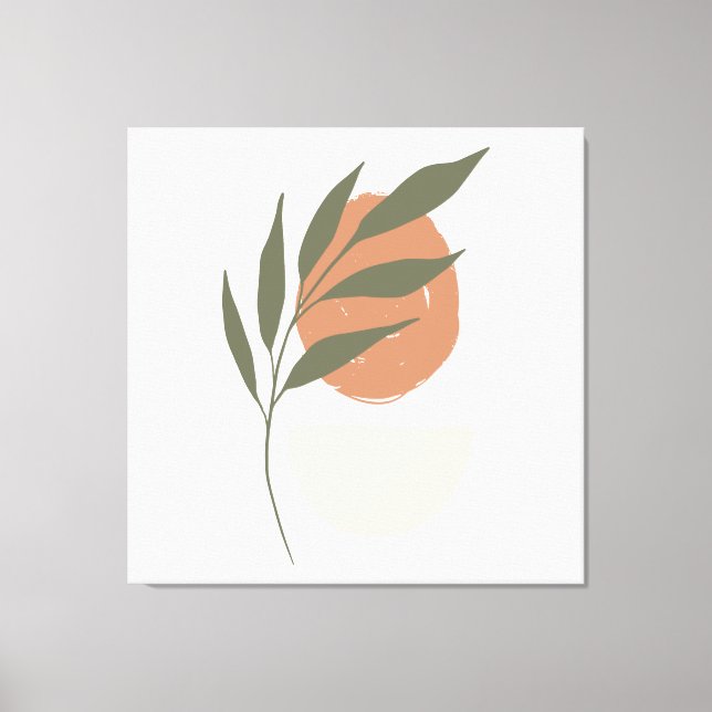 Boho Zen Minimalist Botanical Canvas Print (Front)