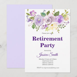 bohochic floral retirement party invitation