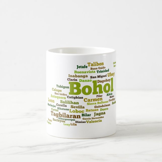 Bohol Geographic Wordcloud mosquito Coffee Mug (Center)
