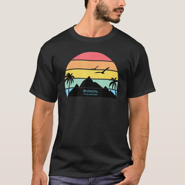 Bohol Philippines Beach Travel Palms Island El Nid T-Shirt (Front)