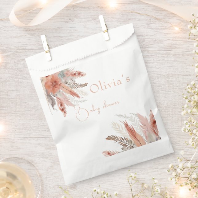bohoPampas grass Baby shower Favour Bags (Clipped)