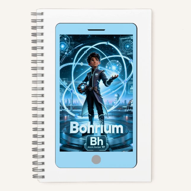 Bohrium (Bh) –  ATOMIVRA™ Collection Notebook (Front)