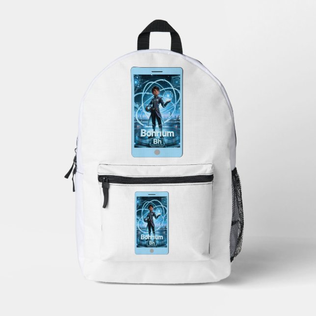 Bohrium (Bh) –  ATOMIVRA™ Collection Printed Backpack (Front)