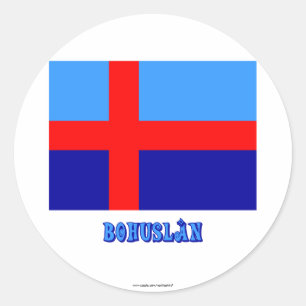 Bohuslän flag with name (unofficial) classic round sticker