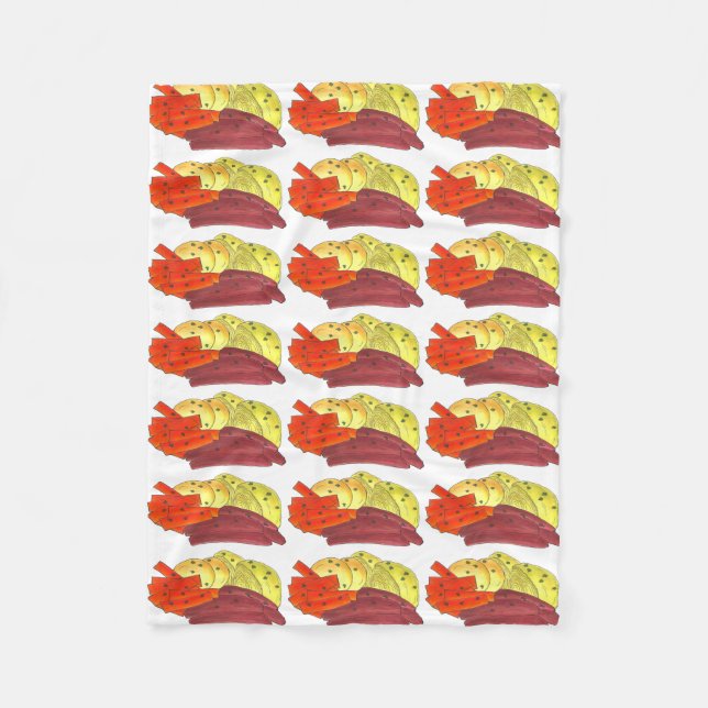 Boiled Corned Beef Cabbage St. Patrick's Day Food Fleece Blanket (Front)