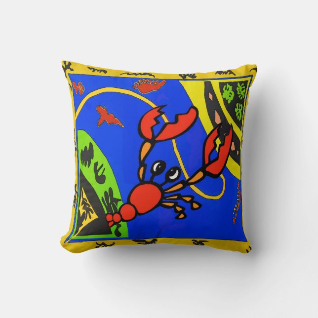 Boiled Crawfish Abstract Cushion (Front)