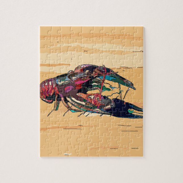 Boiled Crawfish on Wood Jigsaw Puzzle (Vertical)