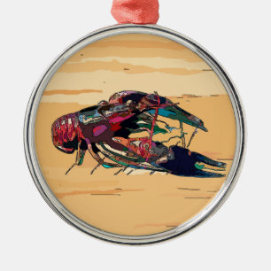 Boiled Crawfish on Wood Metal Tree Decoration