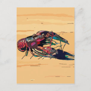 Boiled Crawfish on Wood Postcard