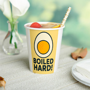 BOILED HARD! Funny Hard Boiled Egg Humour Paper Cups